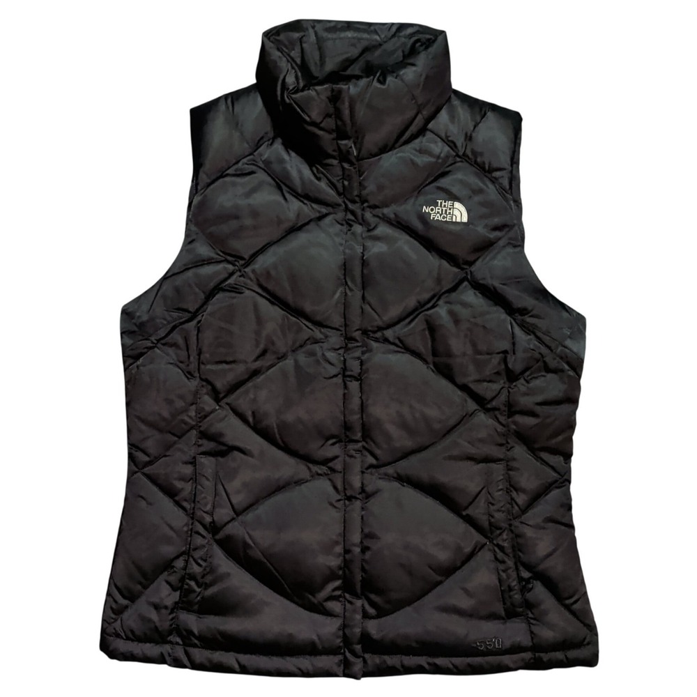 The North Face 550 Vest Womens Size M Black Puffer Goose Down Full Zip Quilted